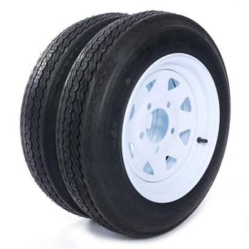 2 *785 lbs Trailer Tires & Rims TL 4.80-12 4.80*12 12\\" 5 Lug Wheel White Spoke