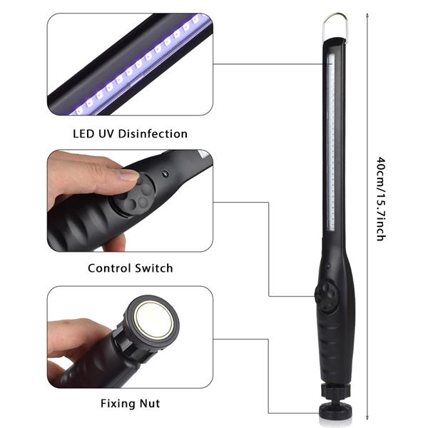 5W 30灯 手动调节 紫外线 便携家用除螨 USB充电手持移动室内紫光 消毒杀菌灯  ZC001312-3