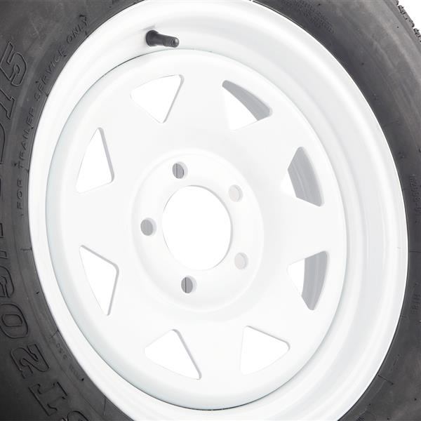 (1) Trailer Tires & Rims ST205/75D15 F78-15 205/75-15 15" LRC 5 Lug White Spoke