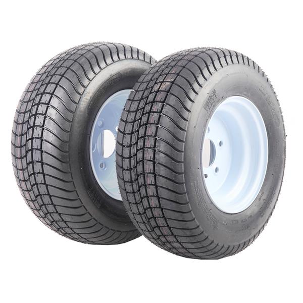 2 Trailer Tire & Rims 20.5 X 8 X 10 205/65-10 20.5/8-10 20.5/800-10 5 Lug White