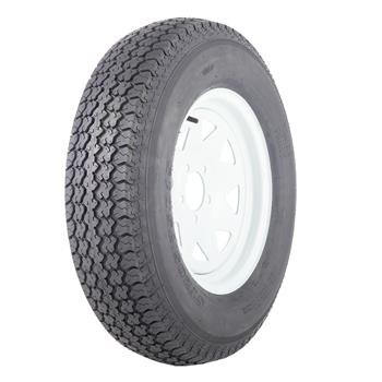 (1) Trailer Tires & Rims ST205/75D15 F78-15 205/75-15 15\\" LRC 5 Lug White Spoke