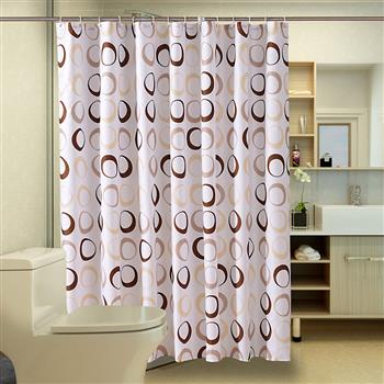 Waterproof Polyester Fabric Shower Curtain-Circle pattern--240*200cm