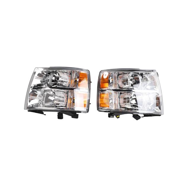 2pcs Front Left Right Car Headlights for Chery Silverado 1500/2500 HD/3500