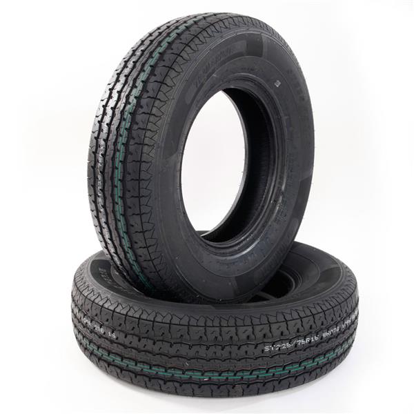 2pcs STR II ST225-75R-15-10 Spare Replacement Rubber Tires Black