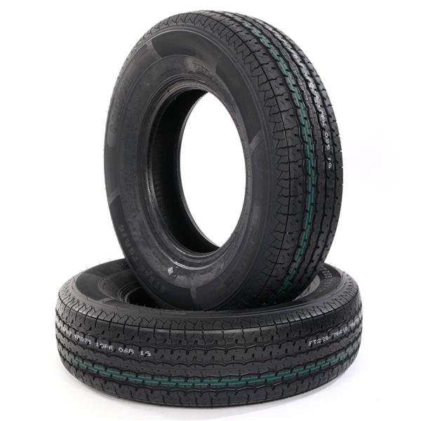 2pcs STR II ST225-75R-15-10 Spare Replacement Rubber Tires Black