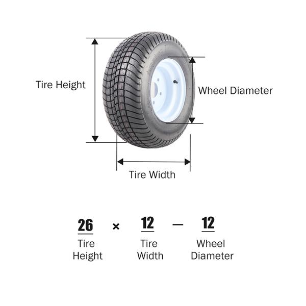 2 Trailer Tire & Rims 20.5 X 8 X 10 205/65-10 20.5/8-10 20.5/800-10 5 Lug White