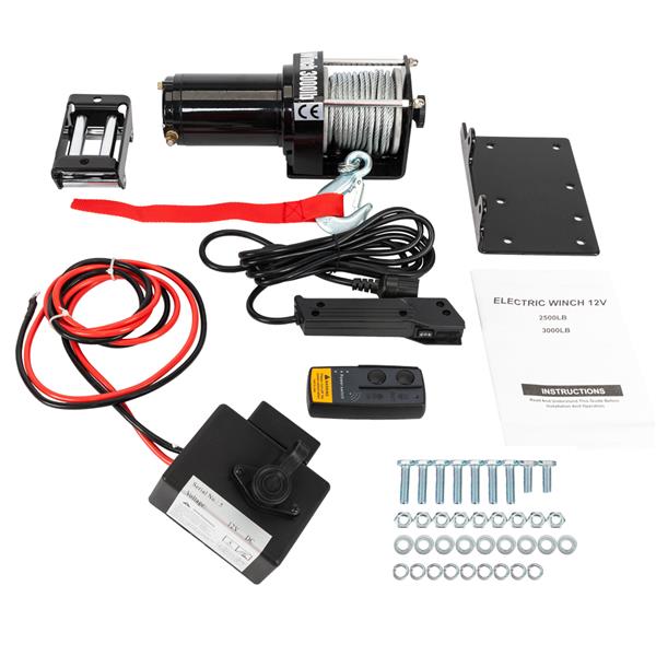 3000Lbs Electric Winch Truck For SUV/Jeep Wireless Remote Control free shipping