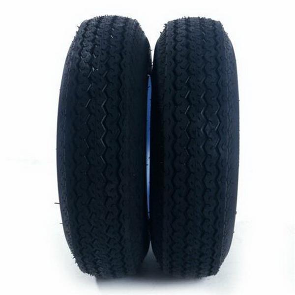 2x Tralier Tires Tubeless 480-8 4.80 X 8 8" B 5 Lug Hole Bolt Wheel White 4 Ply
