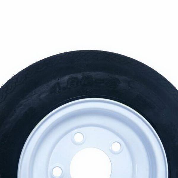 2x Tralier Tires Tubeless 480-8 4.80 X 8 8" B 5 Lug Hole Bolt Wheel White 4 Ply