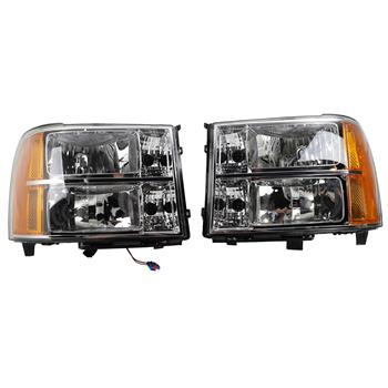 pair of clear Headlights Headlamps Warranty fit 07-2014 GMC GM2502283 GM2503283