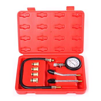 Cylinder Compression Tester Gas Petrol Engine Gauge Kit for Car with Carry Case