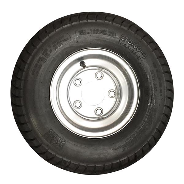 1* Silver Rim & Trailer Tire 18.5X8.50-8 5lug 6PR PSI:50