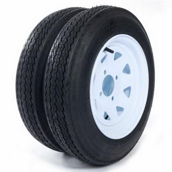 2x tires Trailer Tires & B =4 Ply Construction Painted White 780 Lbs