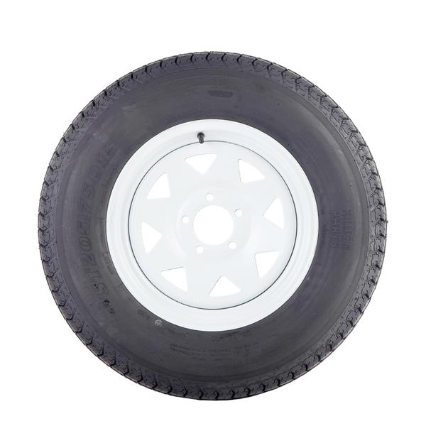 (1) Trailer Tires & Rims ST205/75D15 F78-15 205/75-15 15" LRC 5 Lug White Spoke