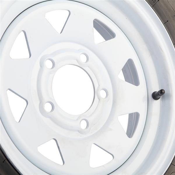 Set of 2 175/80D13 LRC ET Bias Trailer Tire on 13" 5 Lug White Spoke Steel Wheel