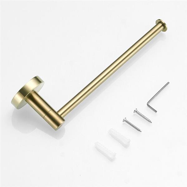 High Quality Rustproof 304 Stainless Steel Brushed Gold Polishing Bathroom Accessories Set Robe Hooks Towel Ring Bar Toilet Paper Holder Tissue Rack