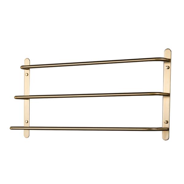 THREE Stagger Layers Towel Rack Luxury Brushed Gold 304 Stainless Steel Towel Bars Bathroom Accessories Set 17.72 inches KJWY003JIN-45CM