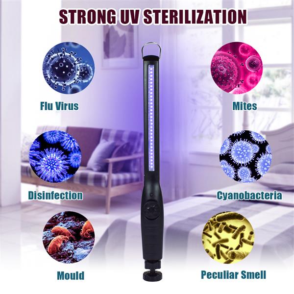5W 30灯 手动调节 紫外线 便携家用除螨 USB充电手持移动室内紫光 消毒杀菌灯  ZC001312-8
