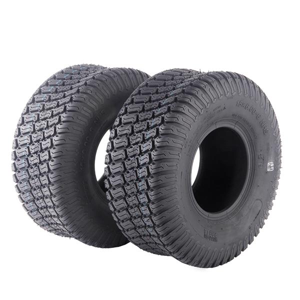 TWO (2) TIRES Tubeless 15x6.00-6 Turf Tires 4 Ply Lawn Mower Tractor