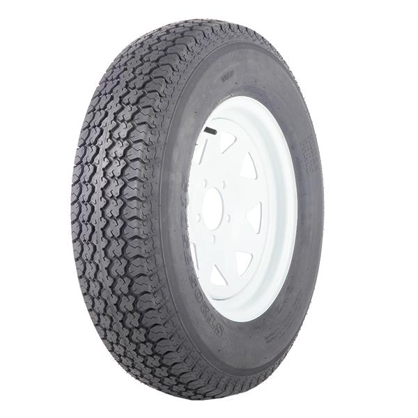 (1) Trailer Tires & Rims ST205/75D15 F78-15 205/75-15 15" LRC 5 Lug White Spoke