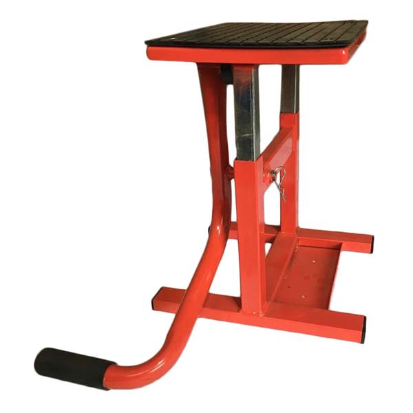Steel Adjustable Lift Stand for Motorcycles Red