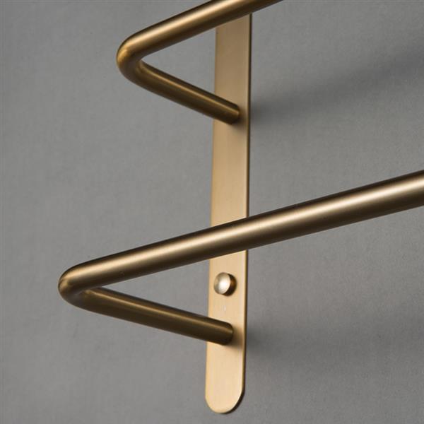 THREE Stagger Layers Towel Rack Luxury Brushed Gold 304 Stainless Steel Towel Bars Bathroom Accessories Set 17.72 inches KJWY003JIN-45CM