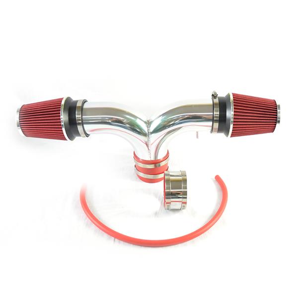 Double-barrelled Intake Pipe with Air Filter for Dodge/Jeep 1999-2004 V8 4.7L Red