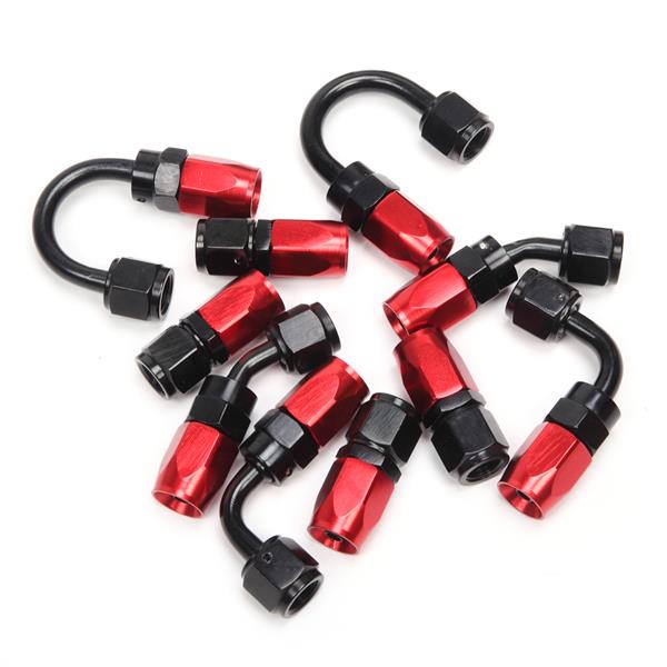 4AN 20-Foot Universal Black Fuel Pipe   10 Red and Black Connectors