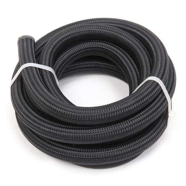 10AN 12-Foot Universal Black Fuel Hose   6 Black Connectors