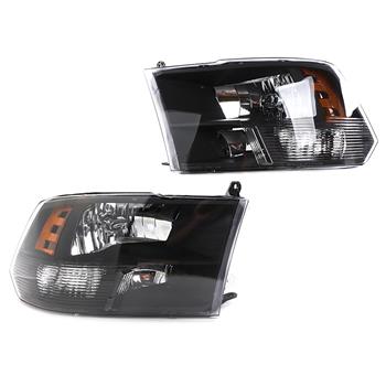 Left Right Headlights 68001485AG 68001484A for 09-17Dodge Ram 1500/2500/3500 BLK