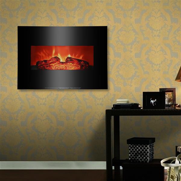 SF301-26A 26 inch 1400w Wall-mounted Fireplace Fake Wood / Single Color / Heating Wire / Mechanical / Black