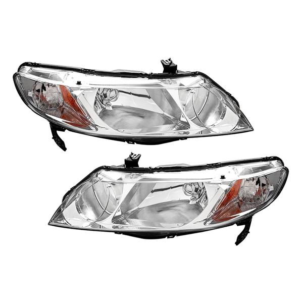 2Qty Headlights Clear Halogen Factory Direct Replacement OE fits 06-08 Civic