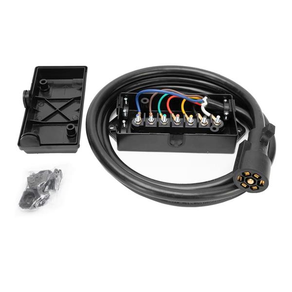 RV Trailer Cord Heavy Duty 7 Way Plug Inline Junction Box waterproof 4 Ft