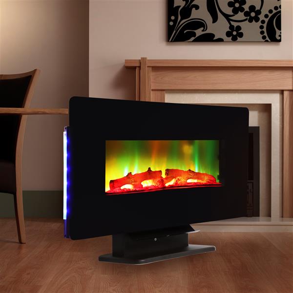 SF310-36A 36 inch 1400W Wall Hanging / Fireplace Colorful / Fake Wood / Heating Wire / with Small Remote Control Electronic / Black