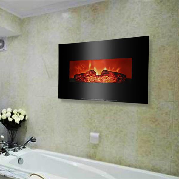 SF301-26A 26 inch 1400w Wall-mounted Fireplace Fake Wood / Single Color / Heating Wire / Mechanical / Black