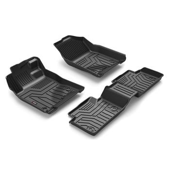 Custom Fit  3D TPE All Weather Car Floor Mats Liners for Honda CIVIC 2016-2020 (NOT For 2-Door) (1st & 2nd Rows, Black)