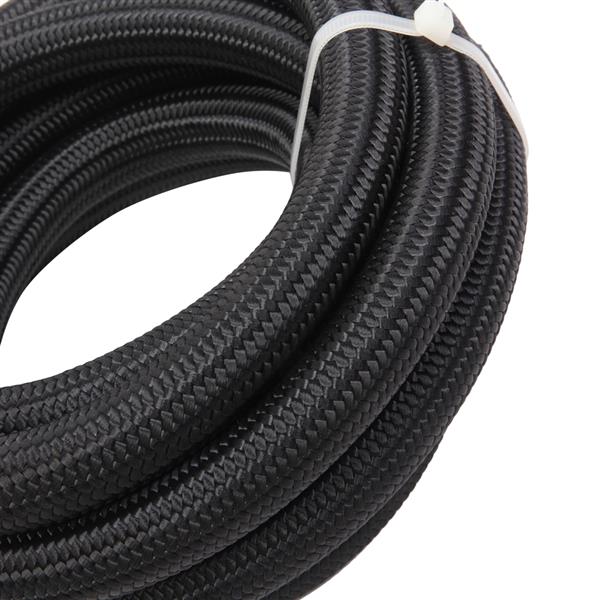 10AN 12-Foot Universal Black Fuel Hose   6 Black Connectors