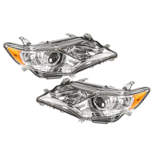 Pair of Headlights OE Composite Direct Replacement Clear for 12-14 Toyota