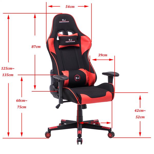 Gaming Chairs Desk Chair Office Swivel Heavy Duty Chair Ergonomic Design  Red