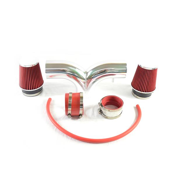 Double-barrelled Intake Pipe with Air Filter for Dodge/Jeep 1999-2004 V8 4.7L Red