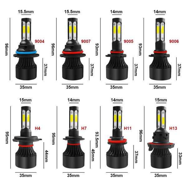 2pcs 9005 LED High Beam Bulb 4 side Headlight Bulb For 2004-2005 Ford F-150