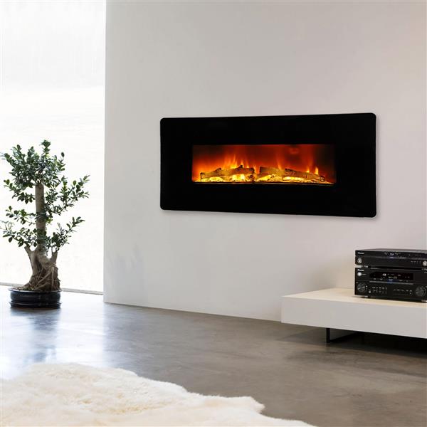 SF310-36A 36 inch 1400W Wall Hanging / Fireplace Colorful / Fake Wood / Heating Wire / with Small Remote Control Electronic / Black