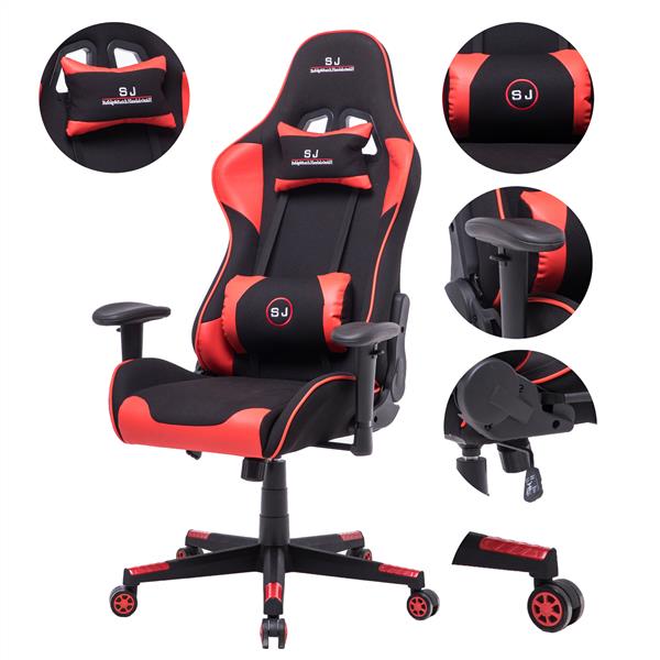 Gaming Chairs Desk Chair Office Swivel Heavy Duty Chair Ergonomic Design  Red