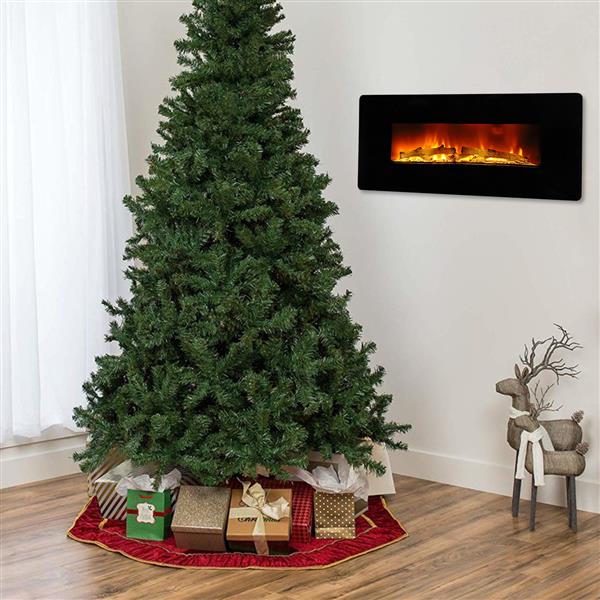 SF310-36A 36 inch 1400W Wall Hanging / Fireplace Colorful / Fake Wood / Heating Wire / with Small Remote Control Electronic / Black