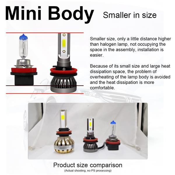 2PCS 9005 Headlight LED Coversion Bulb Kit High Beam 97500LM 650W White 6000K