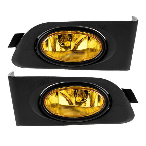 For 2001-2003 Honda Civic 2/4DR Yellow/Amber Lens Fog Lights Lamps w/ Switch