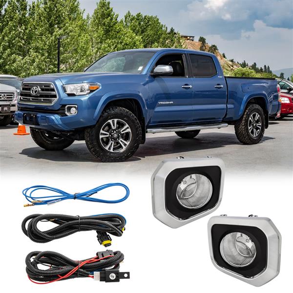 Left&Right Fog Lights For 2016 2017 2018 Toyota Tacoma w/Wiring Switch