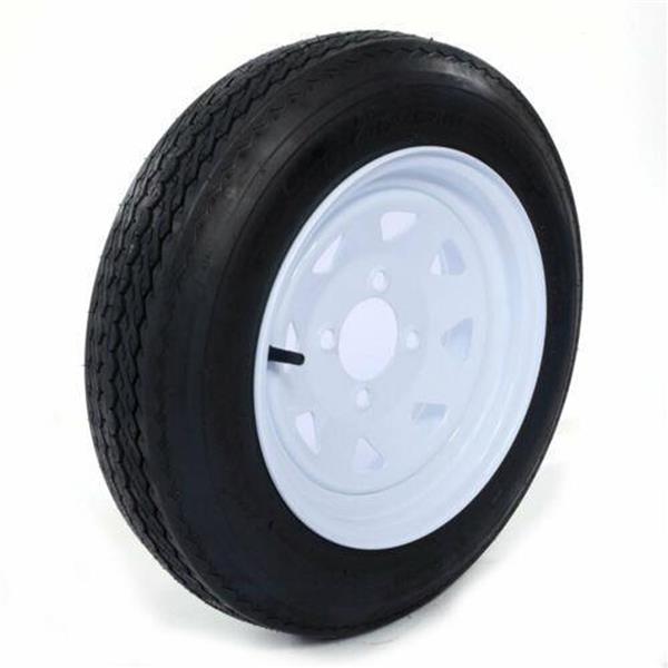 One - Trailer Tires & Rims 480-12 12" 4 Lug Wheel White Spoke 4ply 4.80-12