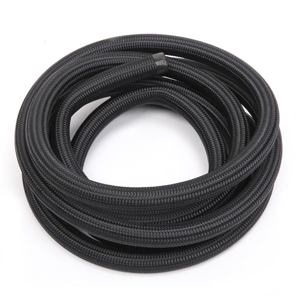 10AN 12-Foot Universal Black Fuel Hose   6 Black Connectors