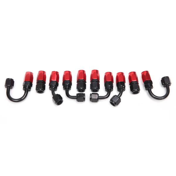 4AN 20-Foot Universal Black Fuel Pipe   10 Red and Black Connectors